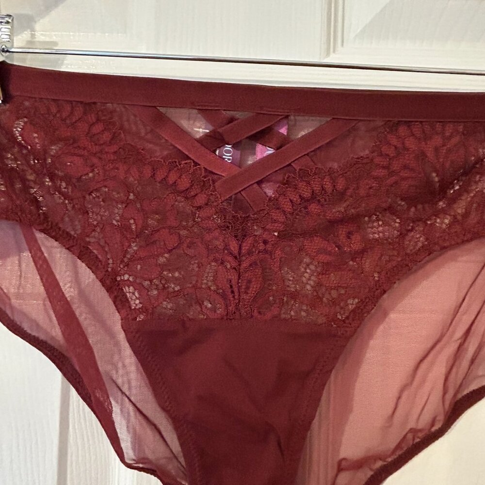 NWT Adore Me Diara Bra + Panty Set - Burgundy - Size 42C + 1X - Picture 12 of 14